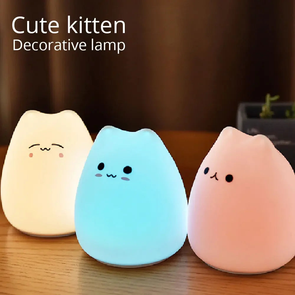Luminária Cute Cat (7 Cores)
